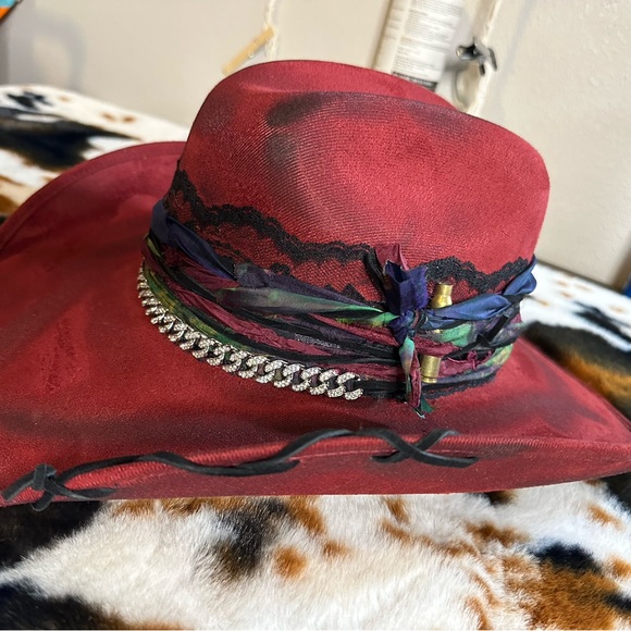 NWT Burgundy Cowgirl Hat - Picture 4 of 12